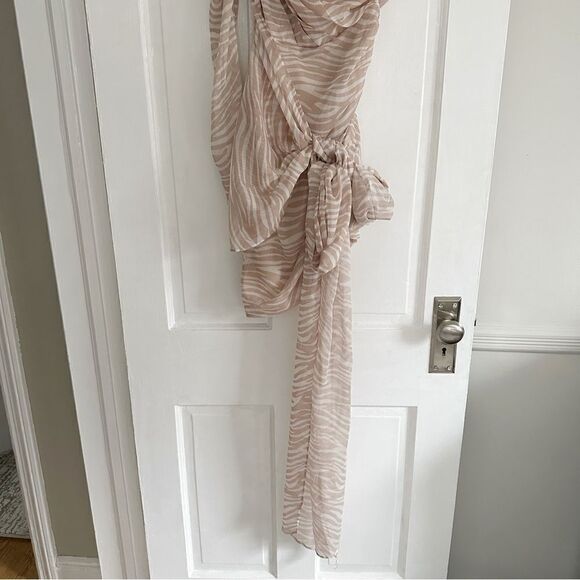 MISHA Jaylene One Shoulder Animal Print Cocktail Dress - Picture 6 of 10